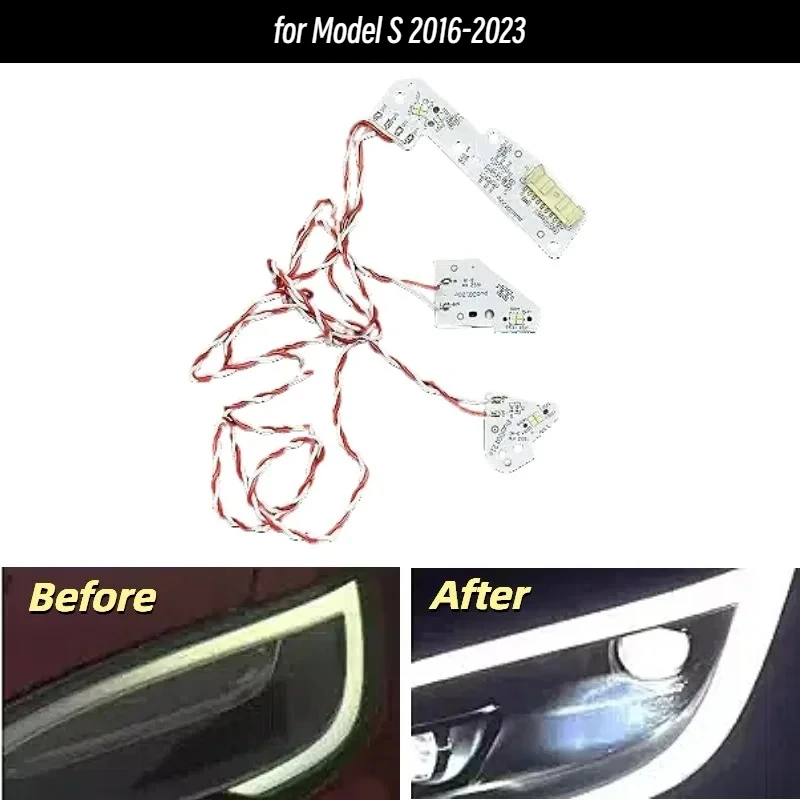 

Белый свет для Tesla Model S 2016-2023, автомобильные фары, чип DRL, балласт, печатная плата, чип источника света
