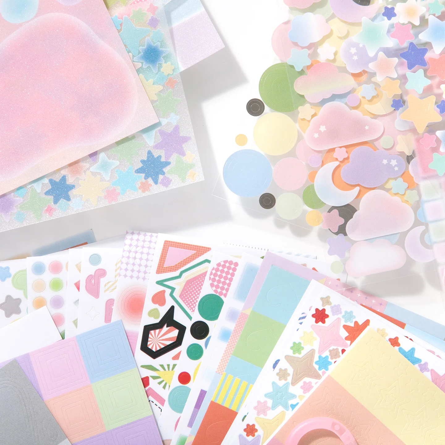 30pcs Ins Style Star Circle Geometric Basic Pattern Stickers Creative Decoration DIY Diary Scrapbook Planner Aesthetics Supplies