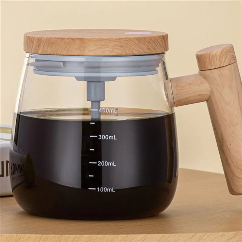 A69E2X Self Stirring Mug, Electric High Speed Mixing Cup, Self Stirring Coffee Mug, Glass Automatic Stirring Cup For Coffee