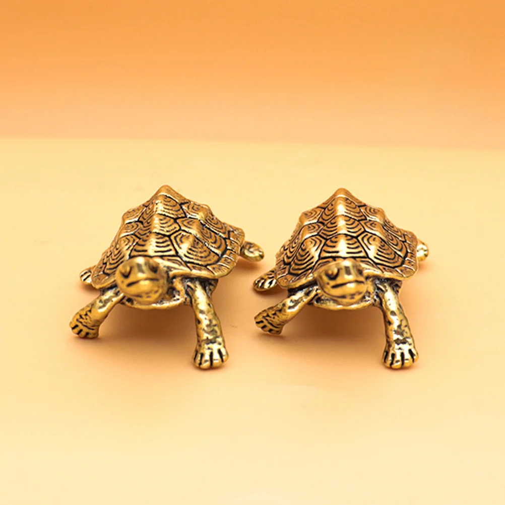 

2Pcs Brass Tortoise Ornament Delicate Small Turtle Decor for Living Room Bedroom Shop Decor Sturdy Metal Animal Decoration