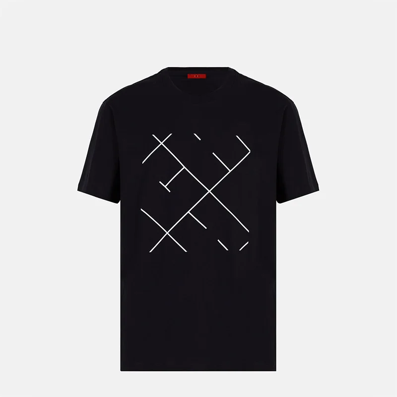 Haut classique à manches courtes pour hommes, pur coton, col rond, conception de lettres, polyvalent, commpiedmont, nouvelle mode