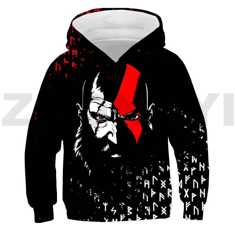 Classic Game God of War 3D Hoodies for Men Harajuku Anime Hoodie Kratos Pattern Sweatshirts Boys Girls Autumn Loose Pullovers