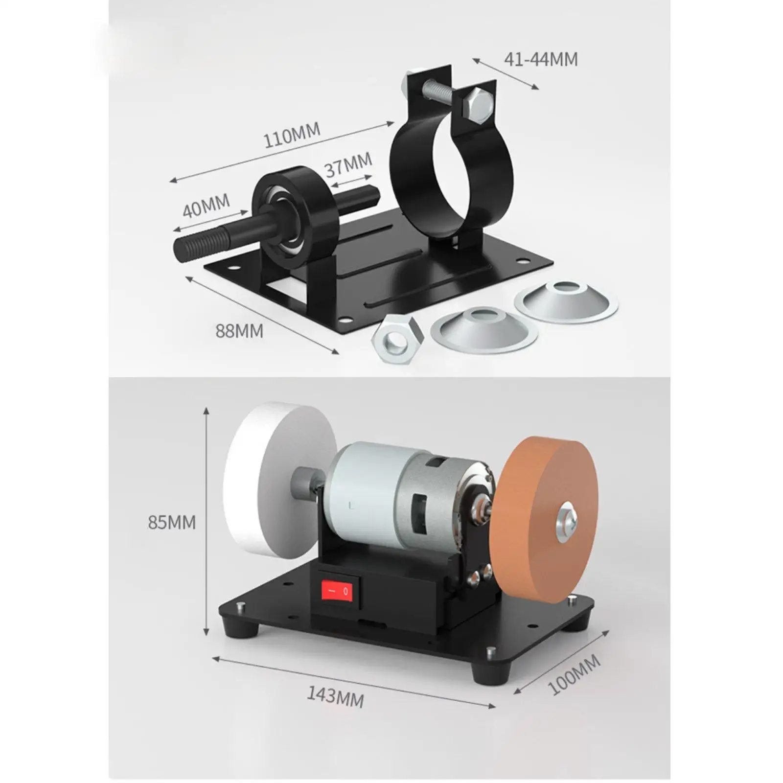 

Mini Bench Grinder Portable Metal Polisher Variable Speed Multi Tools for Small Workspaces Home Crafting Jewelry Projects