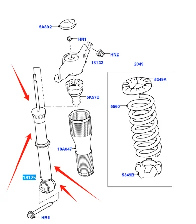 LR061355 LR098141 (LEFT/RIGHT) Rear Shock Absorber  For Land Rover Discovery Sport 2015-2019