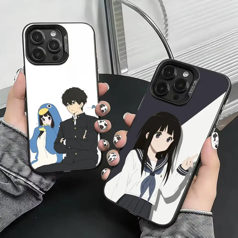 

Hyouka Eru Chitanda Phone Case For iPhone 17,16,15,14,13,12,11 Plus,Pro Max,XS,Colored Silver Plated Inside Cover