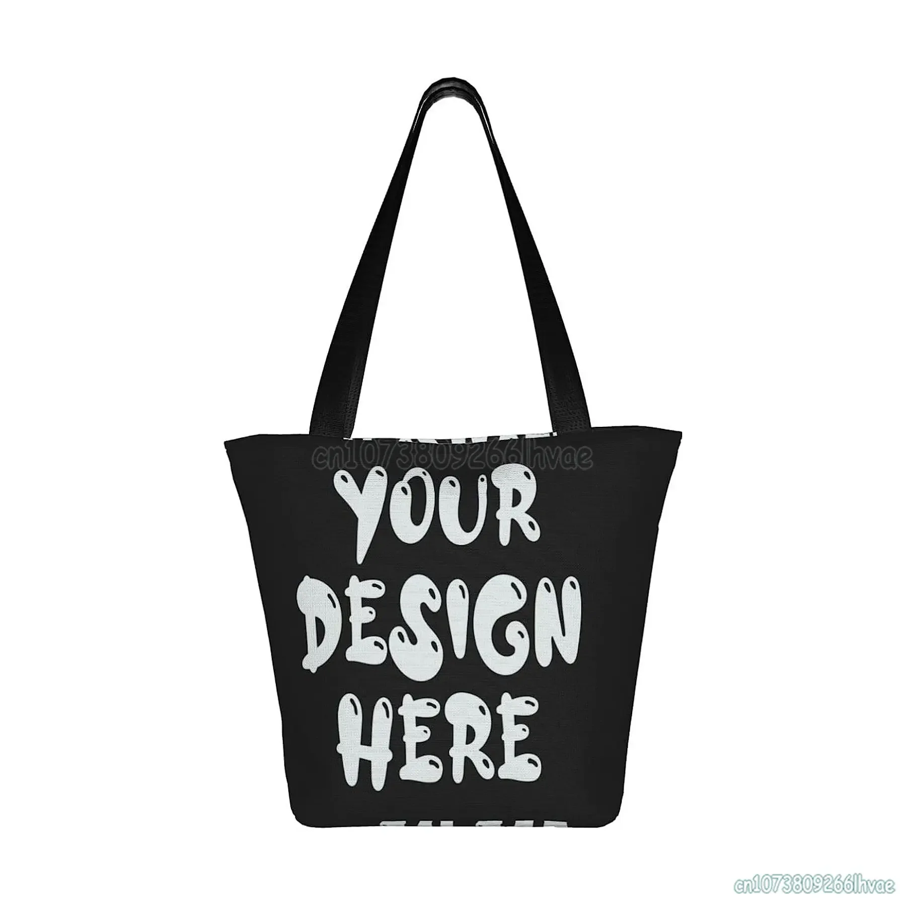 Personalizza il tuo design Borsa a tracolla con foto di testo Borse casual da donna Borse per la spesa riutilizzabili Borsa tote grande per lavoro da viaggio