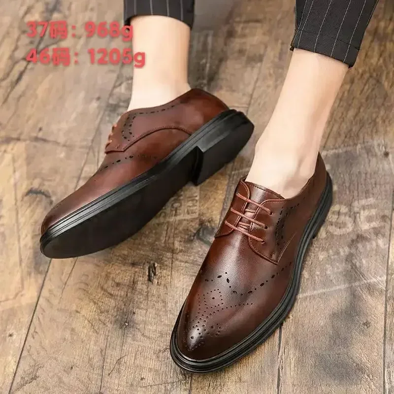 

New Men's Platform Business Formal Wear Oxford High Heels Luxury Italian Dress Shoes Dress