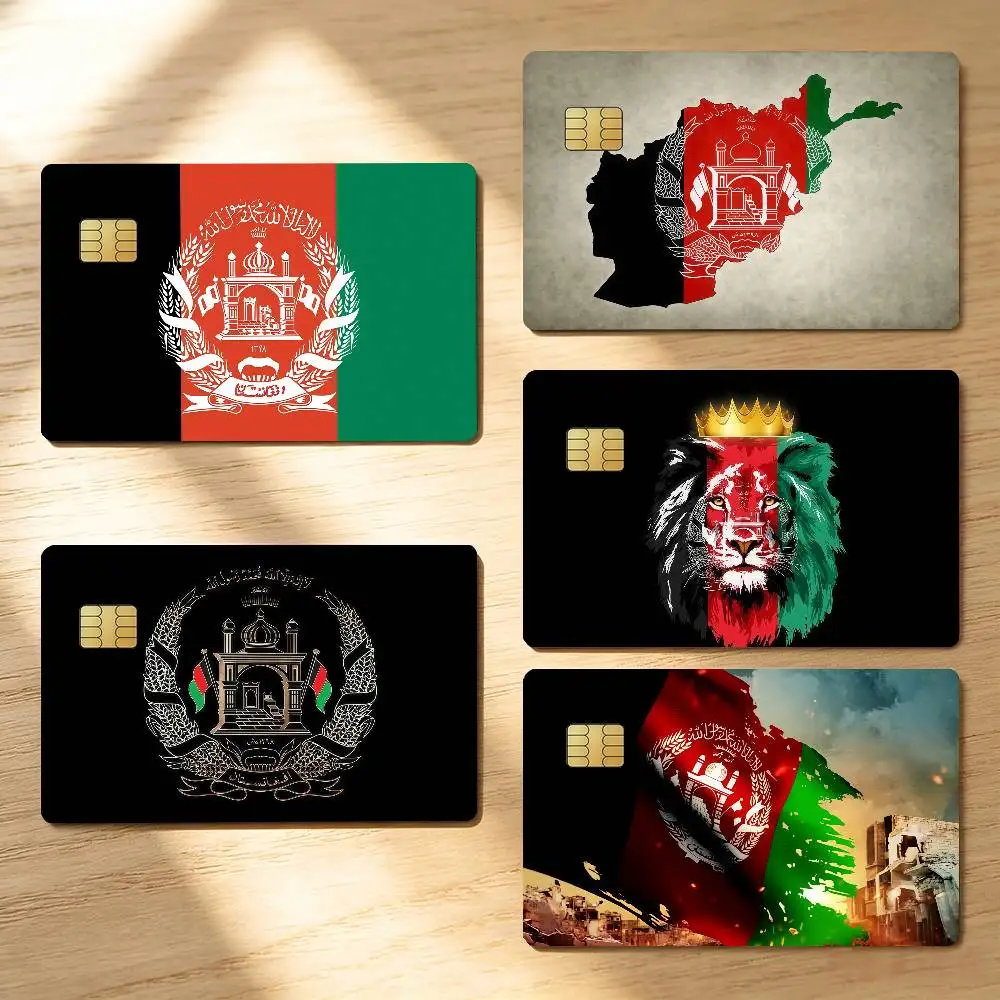 Afghan Afghanistan Flag Credit Skin Cover Card Stickers 4PCS Film Bus Pass Front Decoration Bank Debit Waterproof