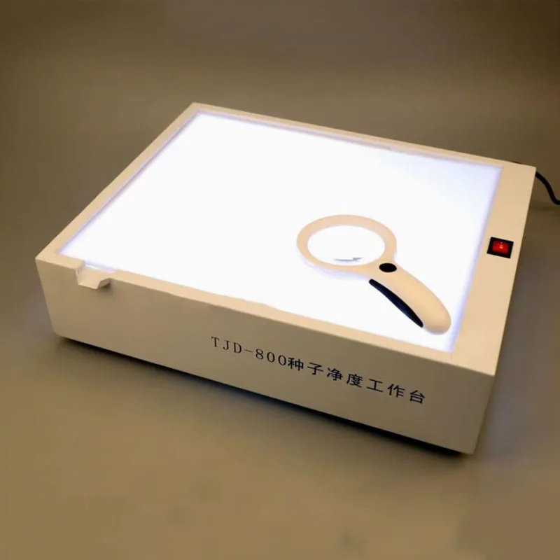 

Cereal seed and plant leaf checklist with magnification and LED lighting, TJD-800 seed purity workbench