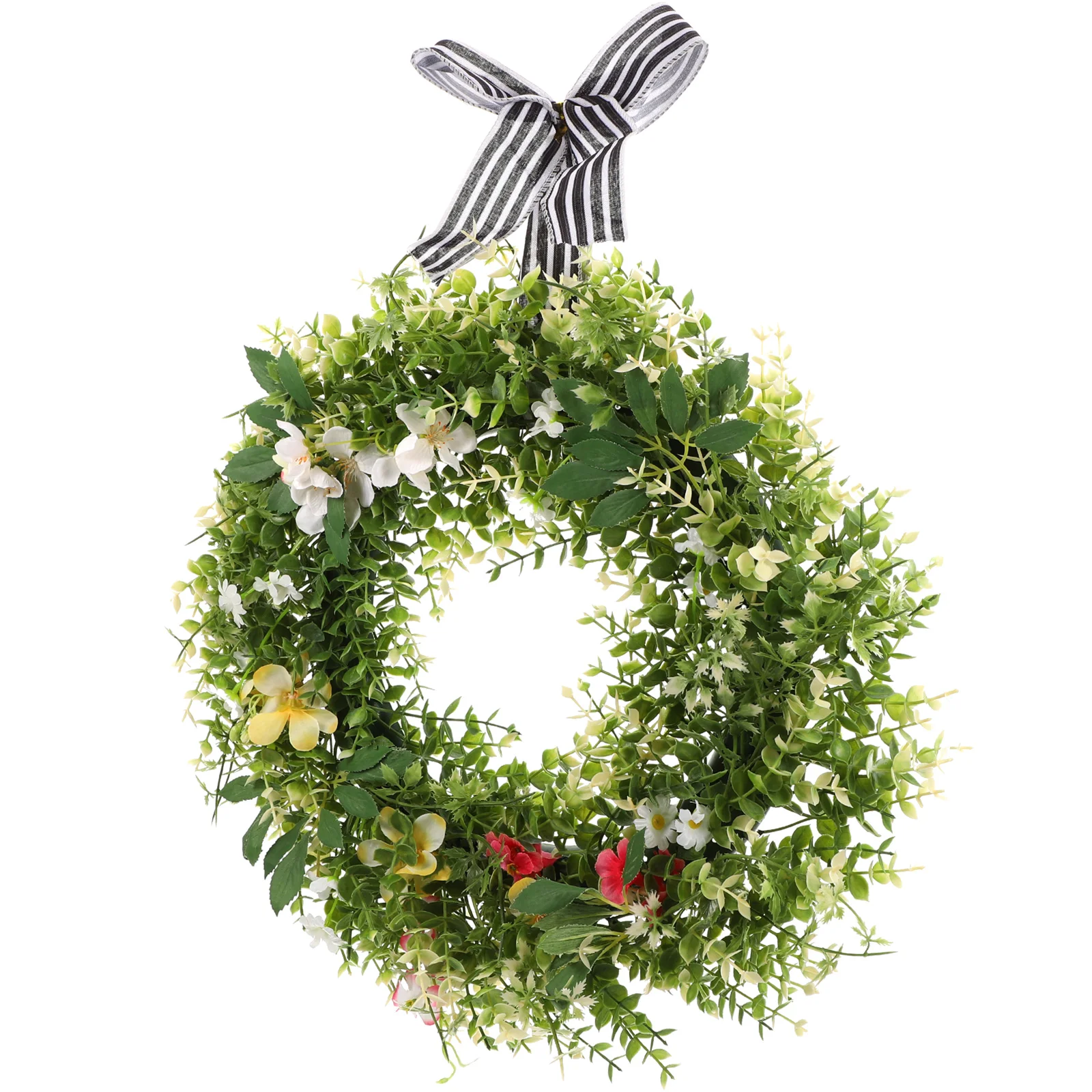 

1pcs Simulation Green Plant Wreath Artificial Eucalyptus Leaf Garland Home Decor Spring Wedding Front Door Hanging