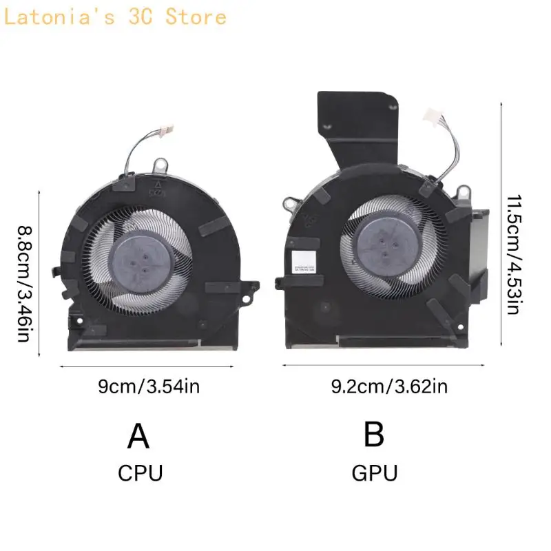 Laptops CPU GPU Lüfter für OMEN 16-B 16-C DC12V 4Pin Kühler Lüfter X3UB – Detail 6