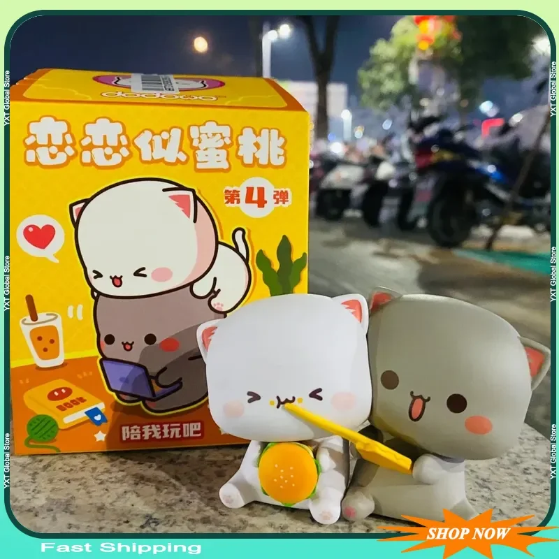 

Mitao Cat Peach Cat Love Like Peach Series Blind Box Anime Figure Q Version Trendy Play Decoration Mystery Box Collect Toy Gifts