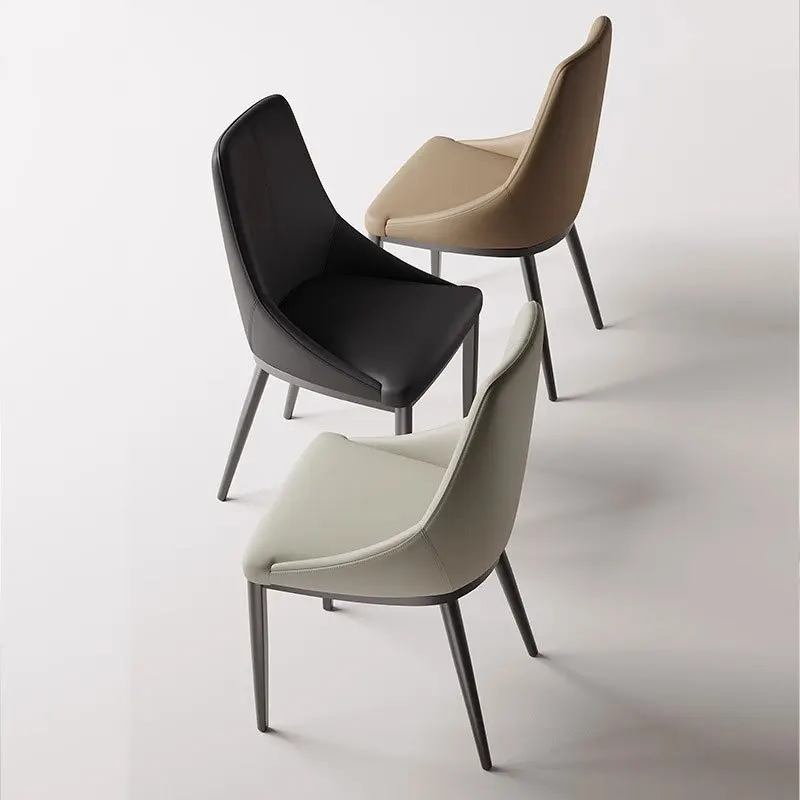 

Modern vintage-style PU leather chairs with comfortable backrests and metal legs Perfect for restaurants, hotels