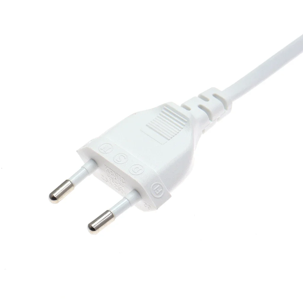 White 2 Pin Prong US EU Stripped Extension Cable SR Power Supply Cord European America AC Power Cable For LED Lighting