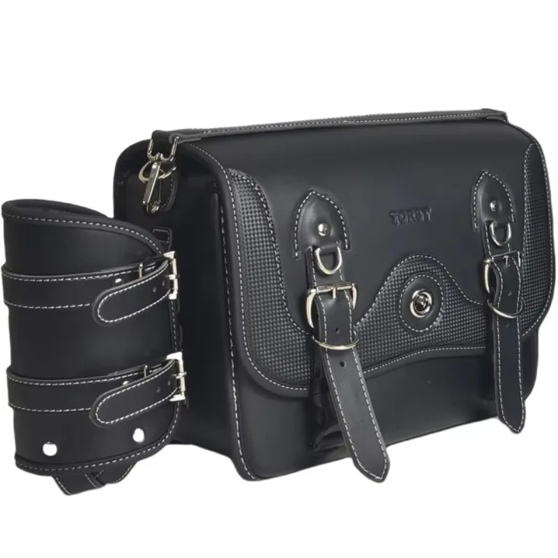 

Leather Side Bags with External Locks for Motorcycles and Luggage