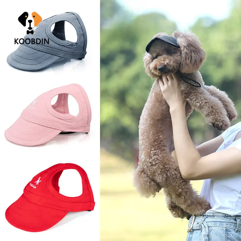 Pet Dog Caps Cute Dog Sun Hats Summer Solid Oxford Cap Baseball Visor Hat Outdoor Accessories Sunscreen Bonnet Cap Chihuahua