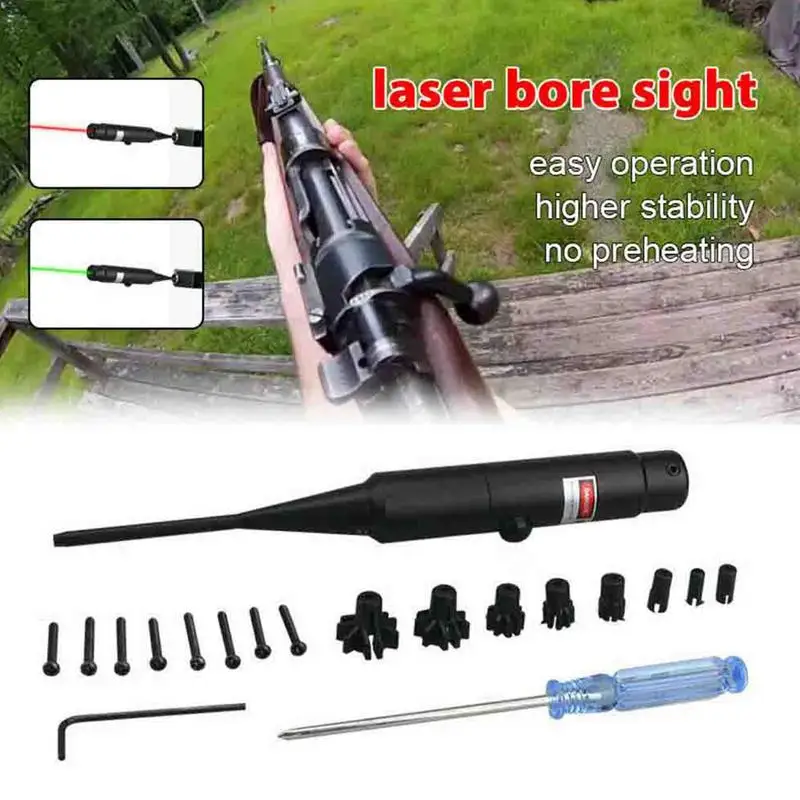 Bore Sighter Kit Aiming Device With 8 Adapters Zeroing Device No-Adjustment Collimator Hunting Accessory