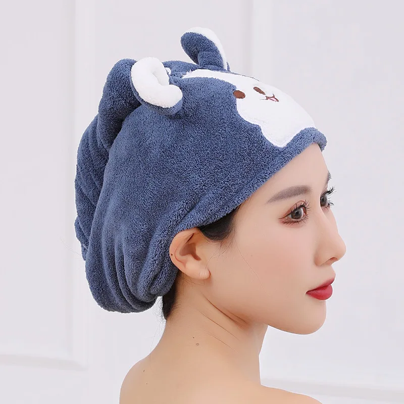 Microfiber dry Hair Towel Cute Women And Child After shower Hair Drying Hat Absorption Turban Towels Bathing Tools