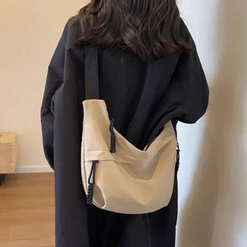 Fashion High Capacity Solid Color Single Shoulder Totes Bag Nylon Hobos Crossbody Bags Solid Casual Zipper Women's Bags image 3