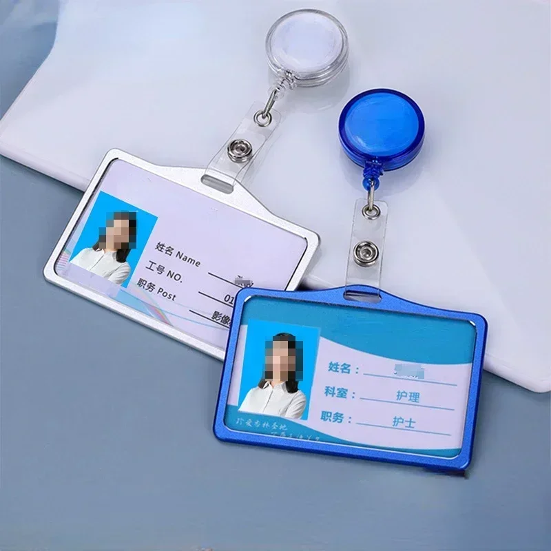 Employee Aluminium Alloy ID Credit Card Cover Metal Case Work Identity Badge Card Cover Bag Women Men Work Card Holders