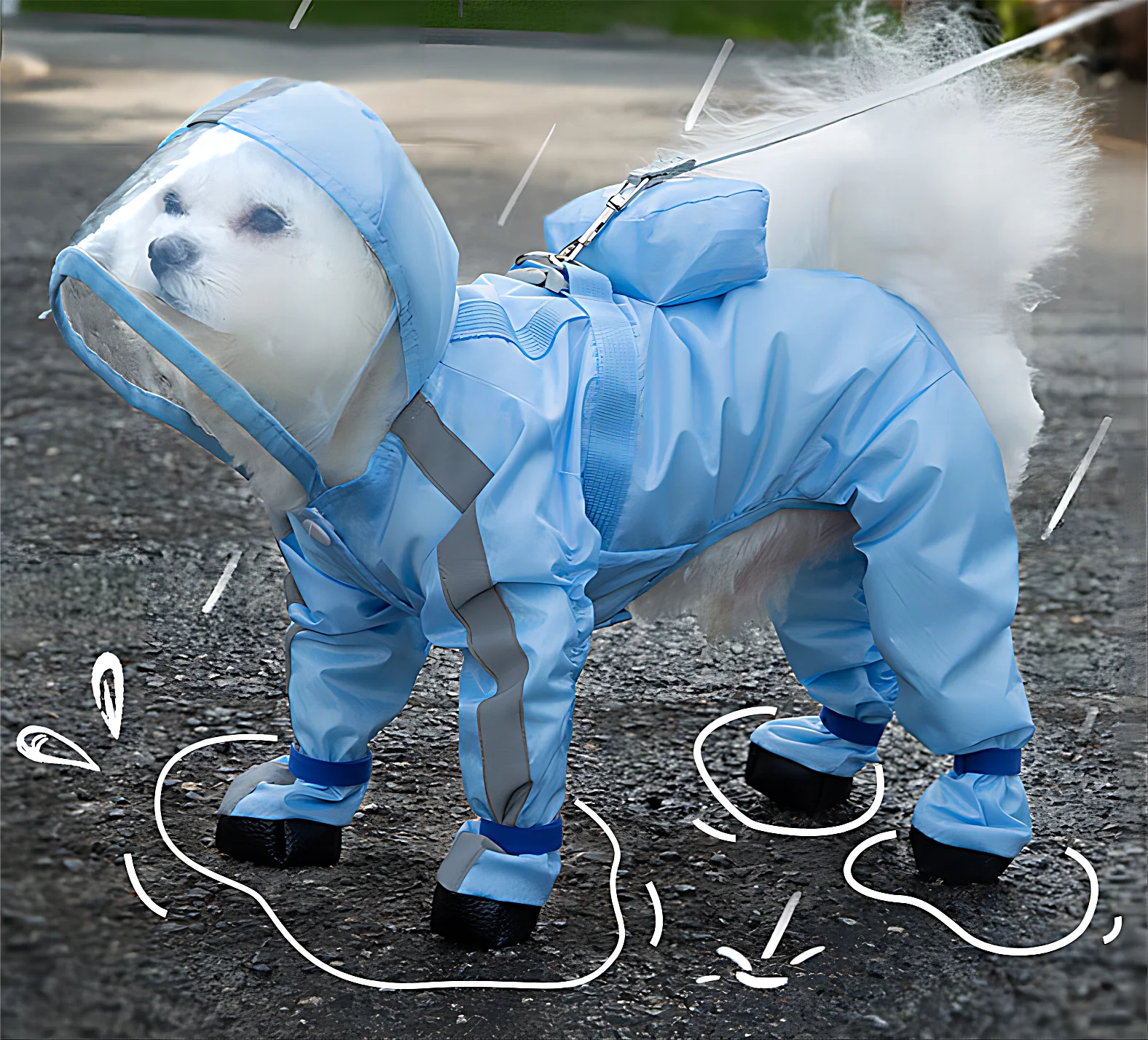 

Fashion Breathable Designer Dog Clothes Luxury Safe Reflective Waterproof Dog Raincoats For Rainy Weather Wholesale Dog Clothes