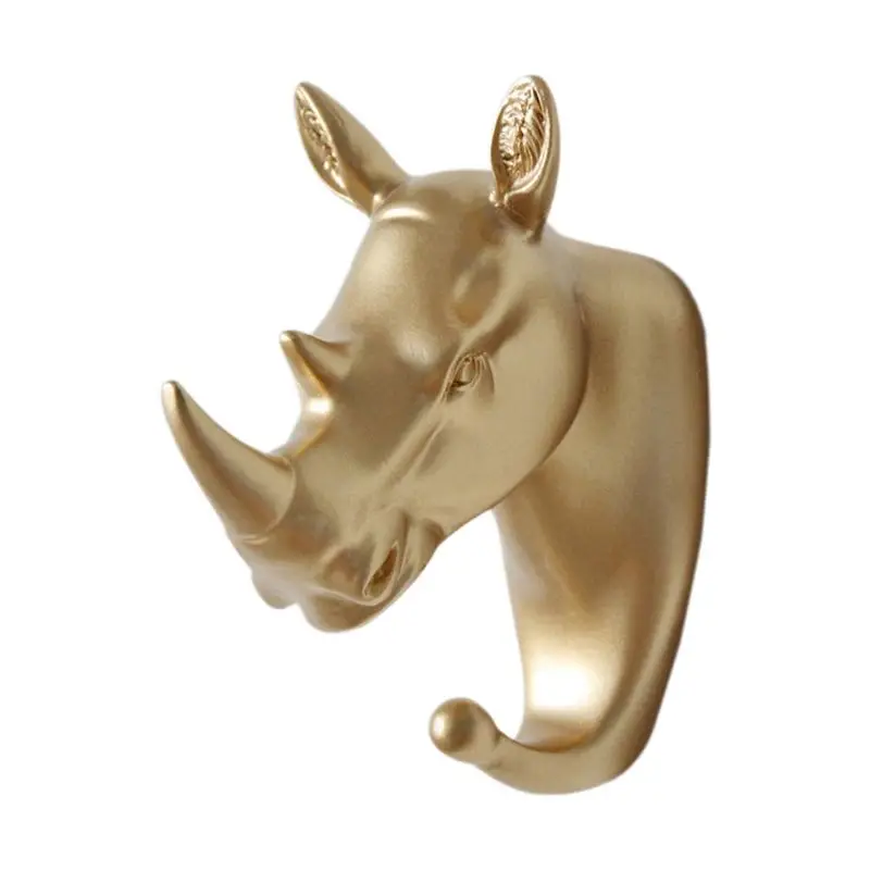 

ABLG Wall Mounted Hooks Animal Head Rack Coat Caps Wall Hanger Horse Elephant Hooks Decorative Decor Bathroom Accessories