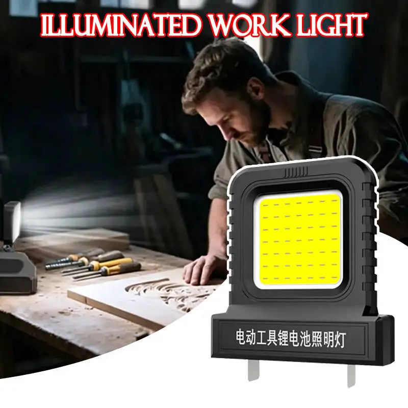 Portable Lithium Battery Work Light LED Night Light Plug in Outdoor Lighting Lamp for Hiking, Fishing Adjustable Socket Spacing