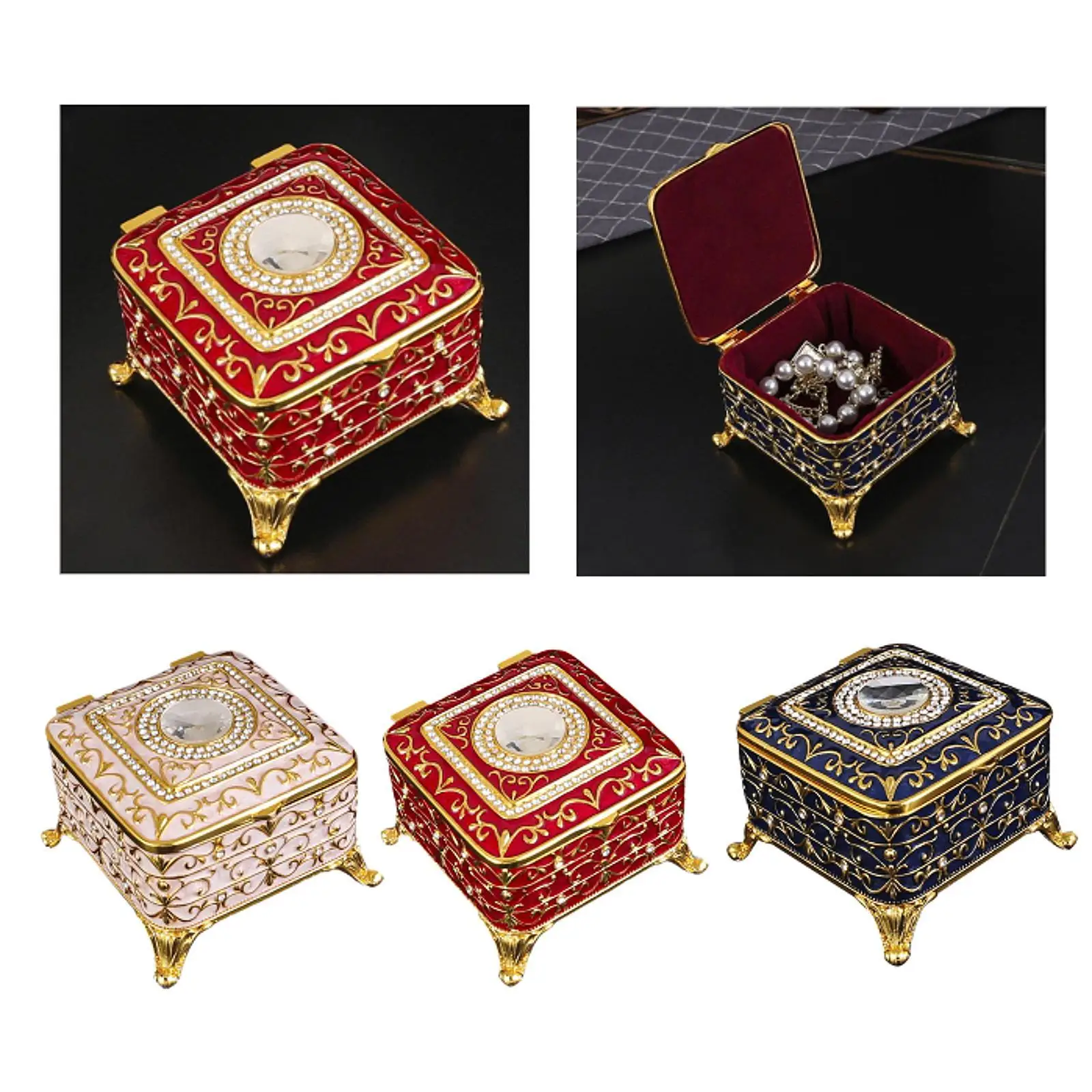 

Square Jewelry Box Organizer Trinket Storage Organizer Box for Earrings