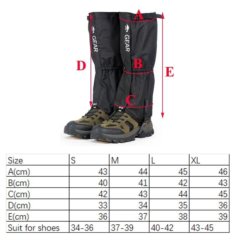 Outdoor Leg Gaiter Hiking Leg Warmers Waterproof Legging Shoes Cover Hunt Climbing Camping Snow Gaiter Foot Cover Leg Protection