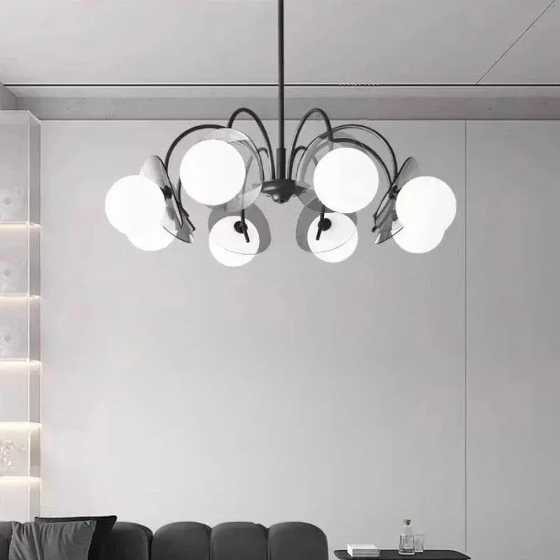 Modern Glass Ball Chandeliers Minimalist Nordic Black Pendant Light Bedroom Study Dining Room Hanging Lights