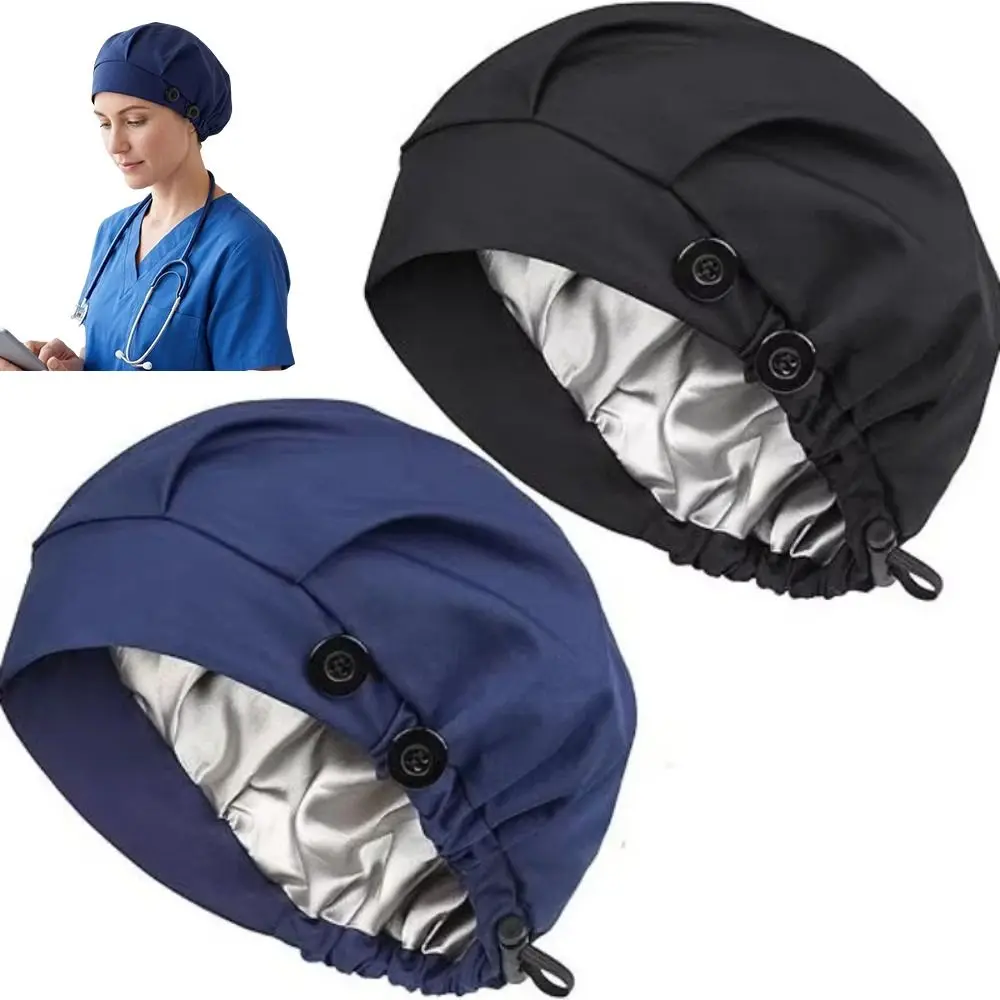 High Elastic Stretch Operating Room Work Hat Cotton Double Layer Double Layer Turban Hat Adjustable HeadCover Bouffant Chemo Cap