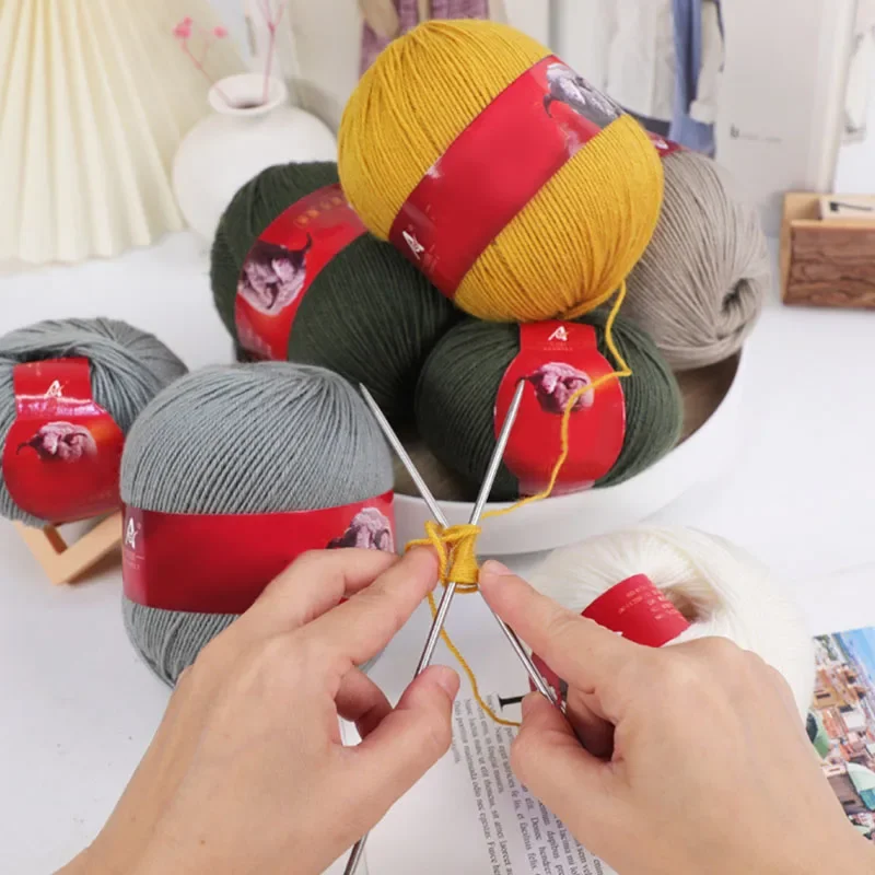 100% Wool Cashmere Yarn Hand-knitted Thread Yarn Ball Cardigan Hat Sweater 100% Wool Soft Thread Weaving Knitting Yarns 50g