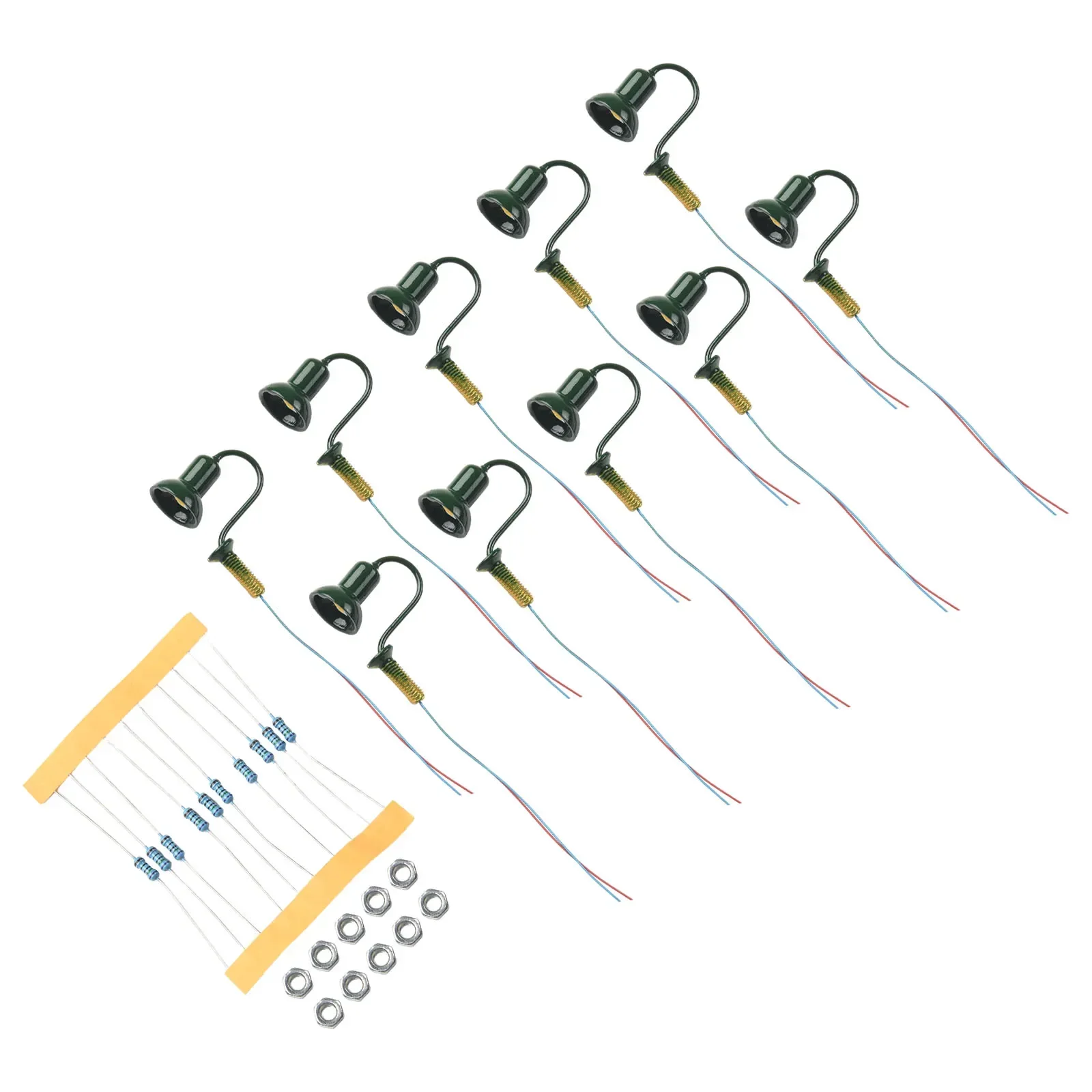 Model Wall Lamp Posts LED Building Street Bracket Light 10Pcs Part 20mA Accessories Bottle Green/Black Painted