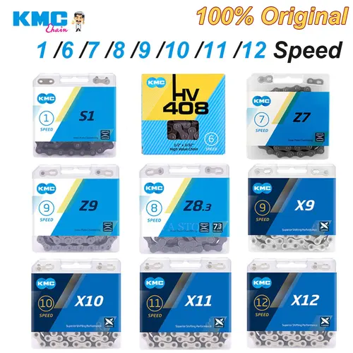 Cadena KMC MTB 12 11 10 9 8 7 6 velocidades corriente de bicicleta de carretera X12 X11 X10 X9 X8 S1 cadenas de bicicleta de marcha única