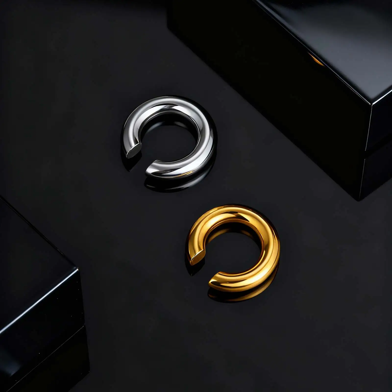 Punk Fake Piercing Ohrknochen-Clip für Frauen und Mädchen, Edelstahl C-förmiger Ohrklemmen-Schmuck Geschenk