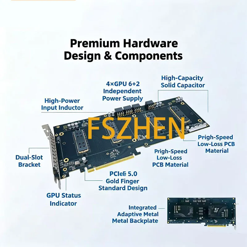 V100 SXM2 300G NVLink Interconnect Podwójny Adapter GPU SXM2*2 PCI-E X8X8 — zdjęcie produktu 5