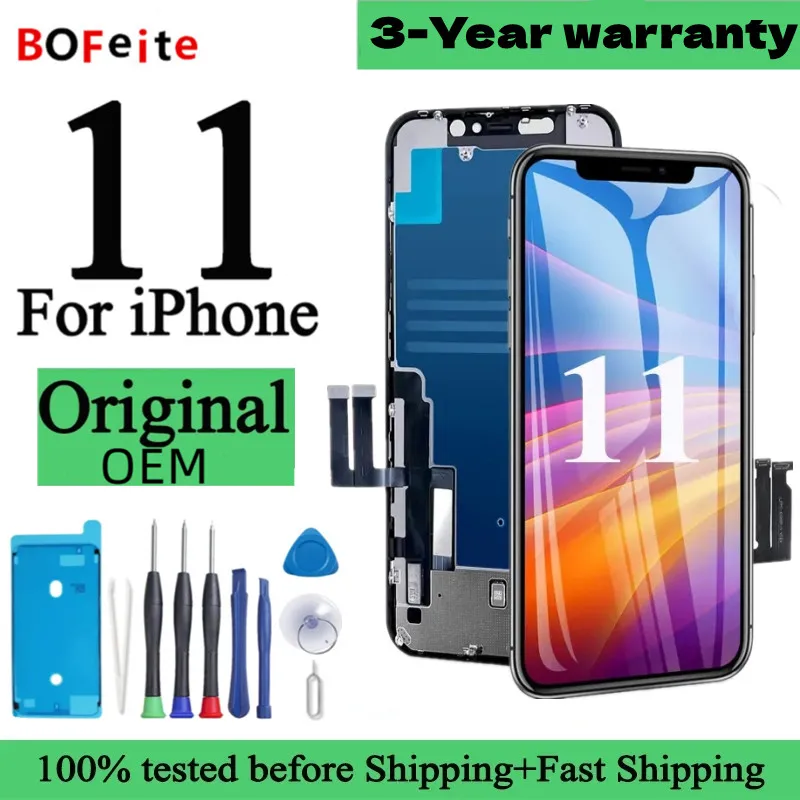 Orignal OEM Display Screen For iPhone 11 Display Screen Replacemeent With 3D Touch Digitizer Replacement Assembly Ship From