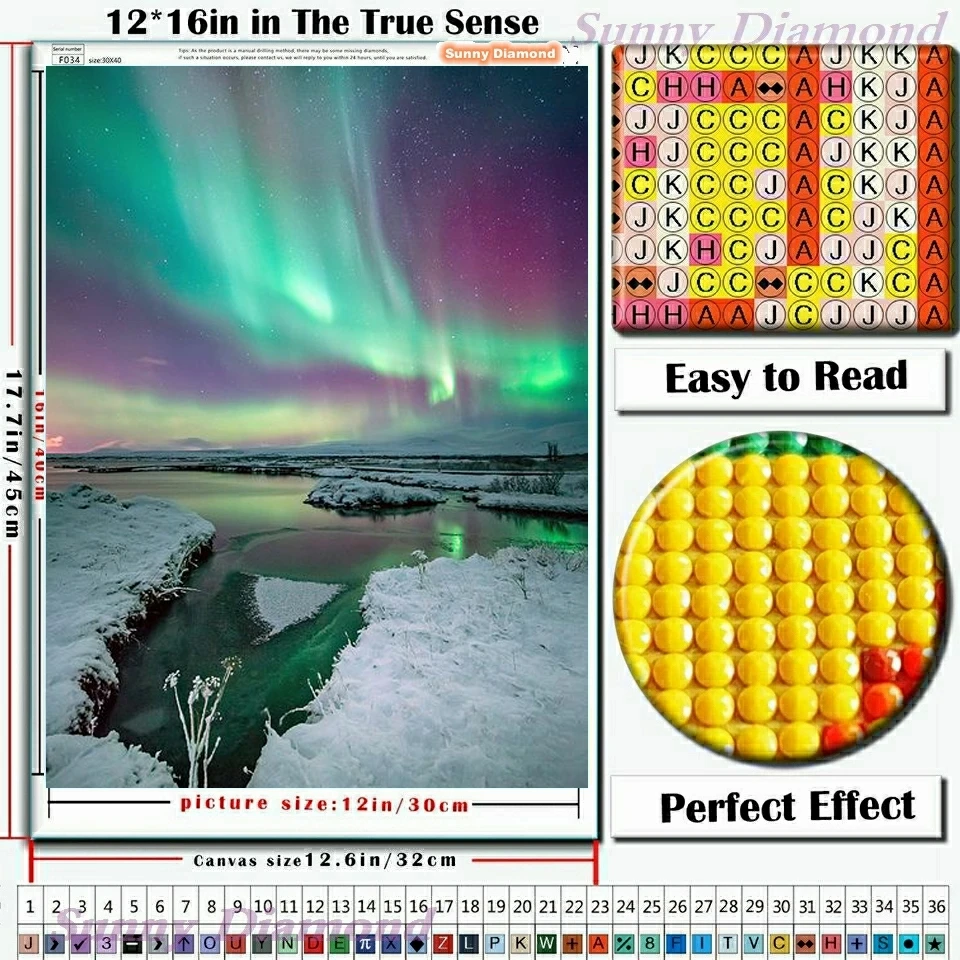 Iceland Aurora Borealis 5d Diy Diamond Mosaic Art Painting New Fantastic Starry Sky Cross Stitch Kit AB Drill Home Decor Gifts