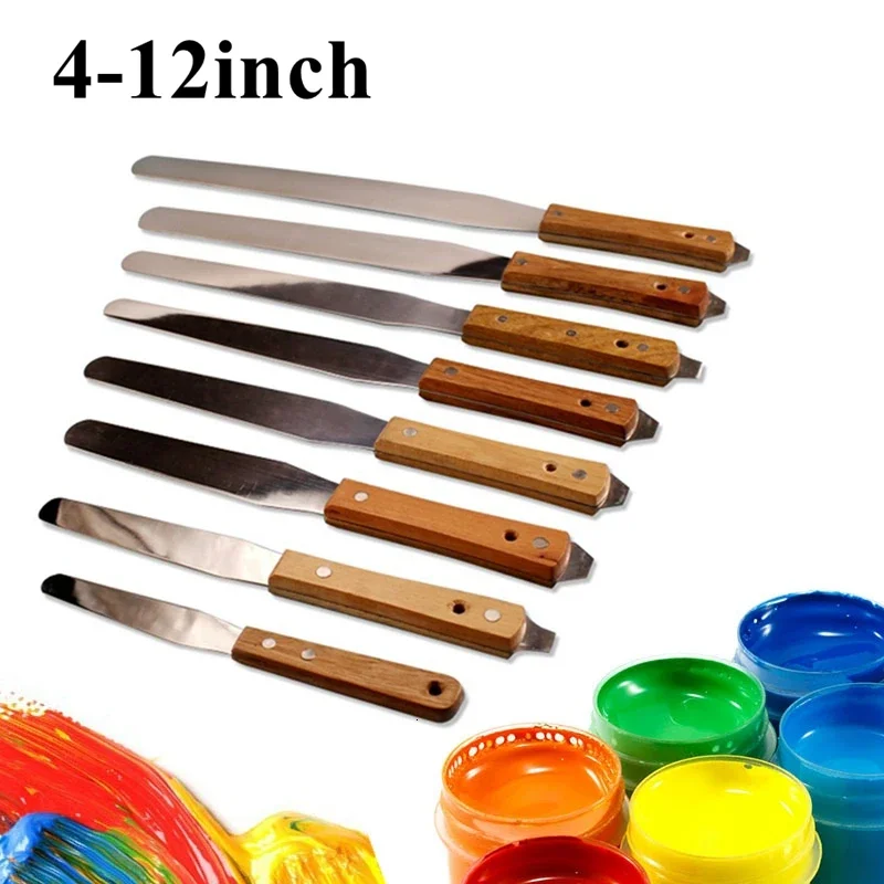 Knife Spatula Draw Texture Scraper Decorating Ink Painting Putty Tools Knife Stainless Spatula Steel Inking Paint Glue Mixing