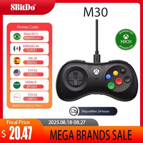 8BitDo M30 Wired Game Controller Gamepad Original for Xbox Series X, Xbox Series S, Xbox One, PC Windows 10/11