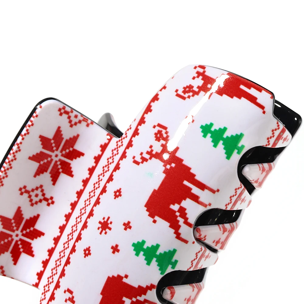 Creative Christmas Gifts Elk deer Tree Printed Acrylic Hair Claw For Women New Festival Non-slip Hairpin Hair Accessories Tool view 2