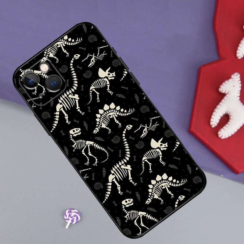 Dinosaur Fossil Paleontology Phone Case For iPhone 16 12 15 14 11 Pro Max XS X XR Plus Phone Case For iPhone 16 13 Pro Max