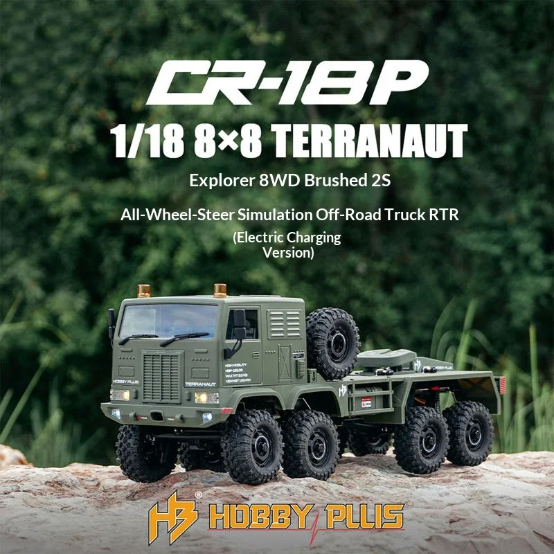 Hobby Plus 1/18 CR18P Remote Control Truck 8 Wheel Drive Electric Off Road RC Crawler Vehicle For Adult Hobby