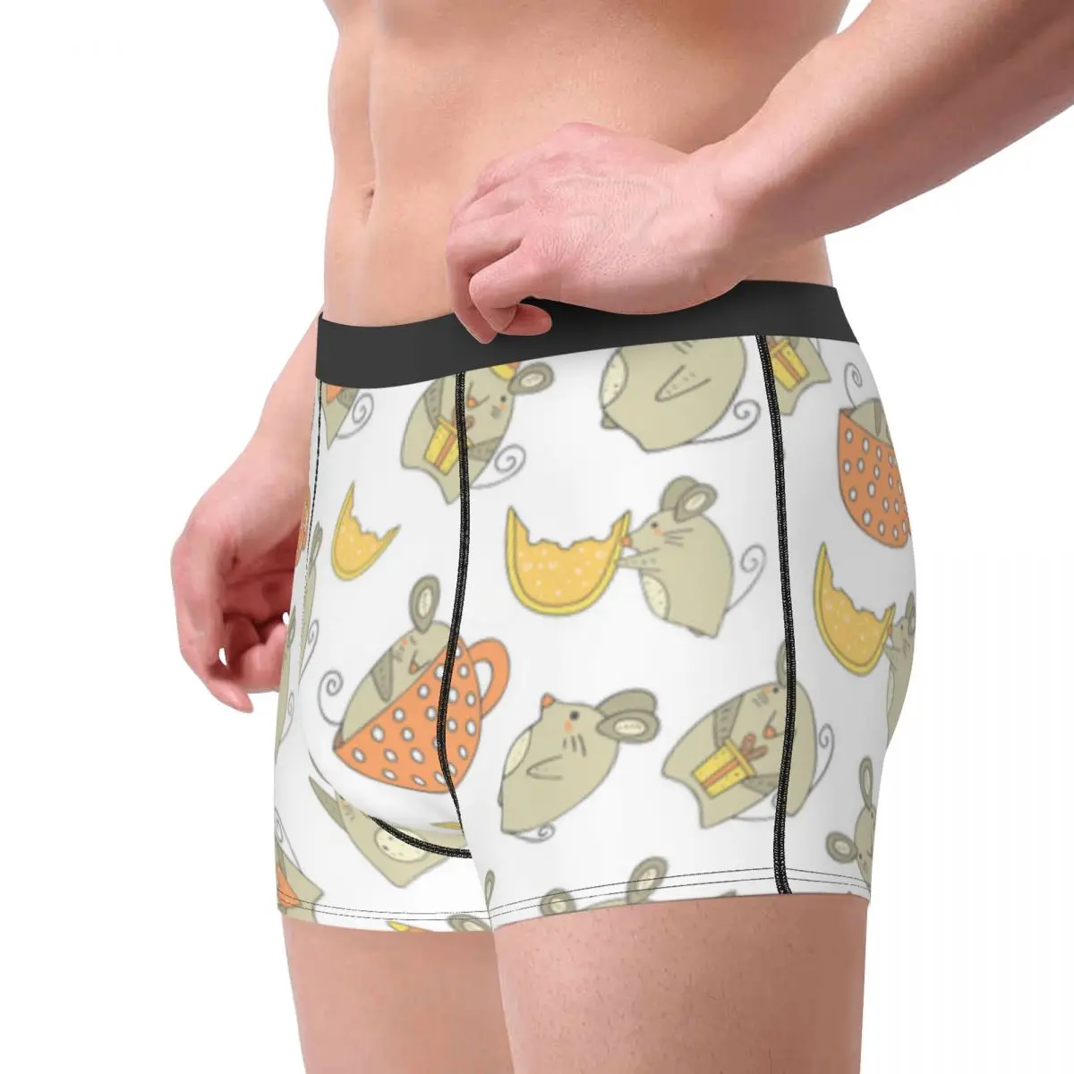 Boxershorts Men Comforable Panties Set Cute Mouse Cheese Underwear Man Boxer