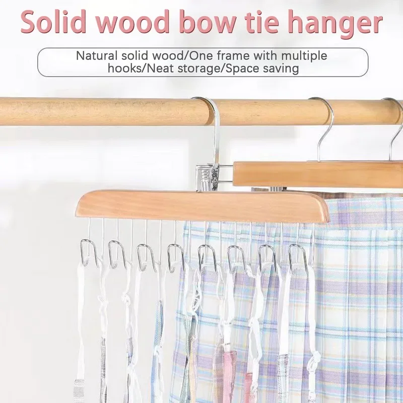 Women Storage Bra Hanger Multiple Hooks Wooden Belt Hanger Sturdy & Durable Save Wardrobe Space Closet Organizer For Scarfs