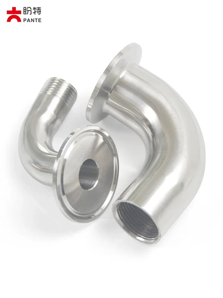 SUS304 aço inoxidável Tri Clamp Virola, cotovelo de 90 graus, encaixe sanitário, Homebrew, BSPT, macho, fêmea 1.5 ", OD 50.5mm, 1/2", 3/4 ", 1"