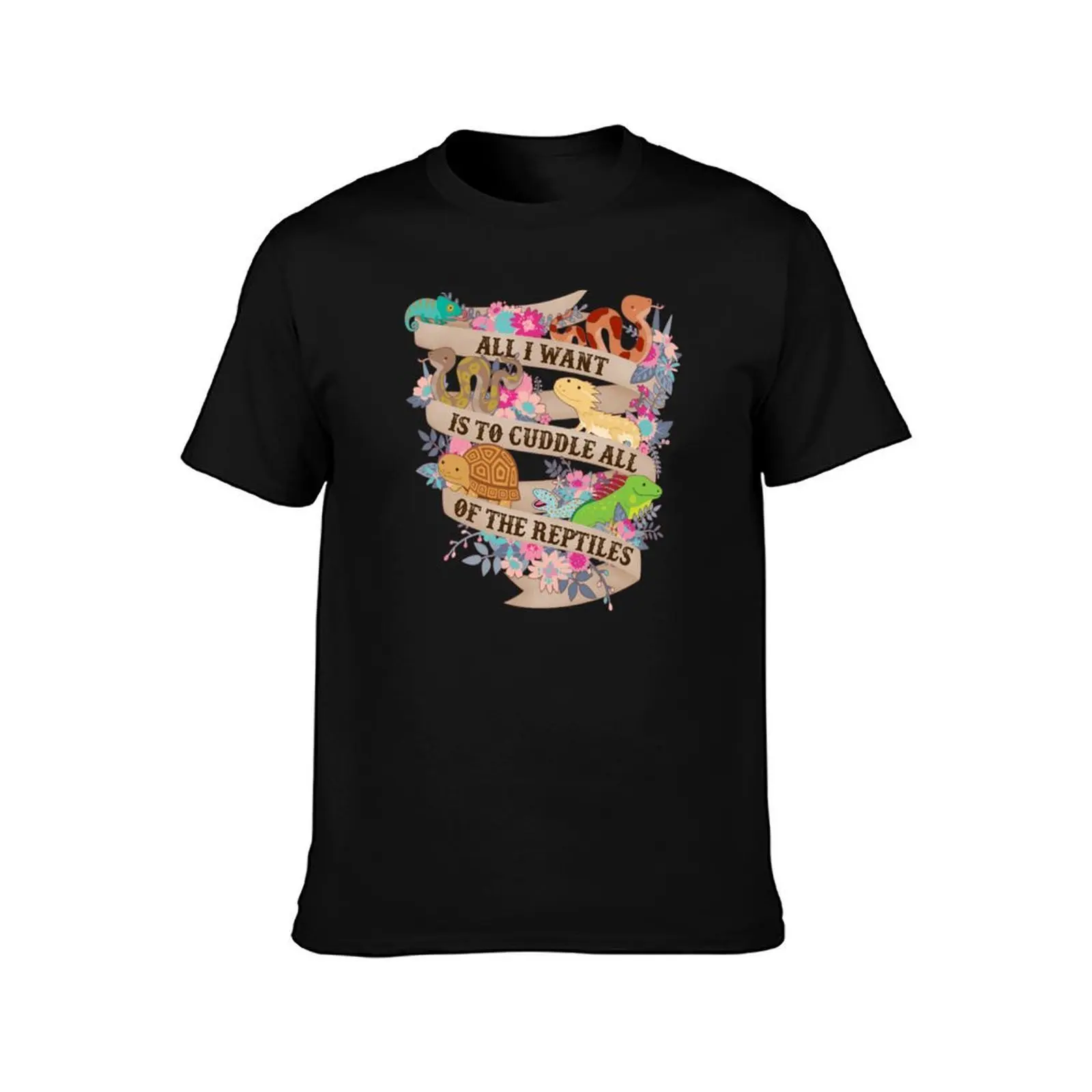 Cuddle All Of The Reptiles T-Shirt, Summer Casual Cotton Tee, Oversized Streetwear Tops, Vintage Graphic Print, Unisex Men Women