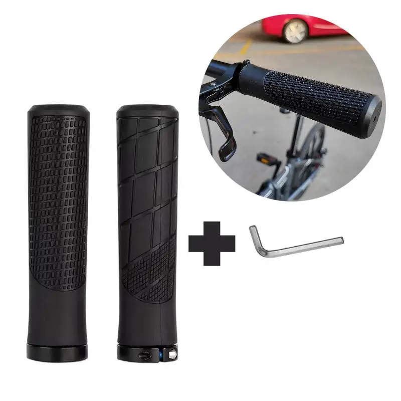 Mountain Bike Handle Grips Anti-Slip Lockable Waterproof Soft for Off-Road Cross Country Cycling Gear