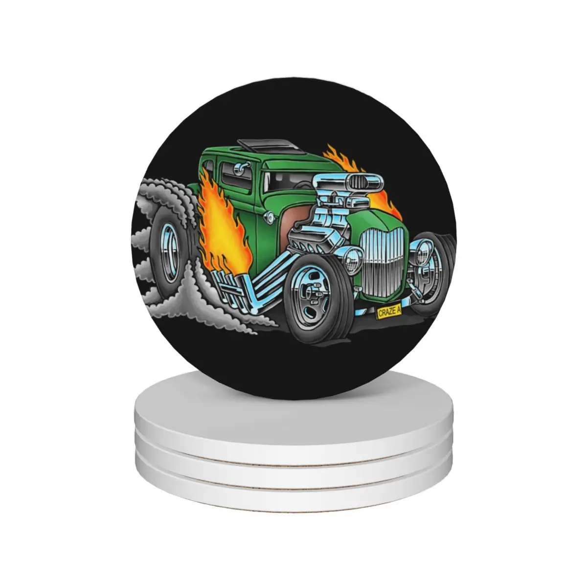 

Benjamins Hot Rod Ceramic Coasters (Set of 4) flower mug set Coasters