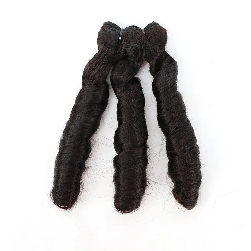 Fasci di capelli vergini a onda sciolta Fumi doppio disegnato Colore naturale Estensioni dei capelli umani brasiliani al 100% per la tessitura della parrucca dei capelli